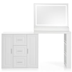 59' Makeup Vanity Desk with Mirror, Vanity Mirror with Lights,