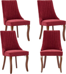Velvet Dining Chairs Set of 4,Comfy Fabric Upholstered Accent Chairs