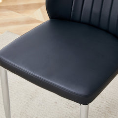 Set of Four Black PU Comfort Dining Chairs (17.7'x25').Dining chair