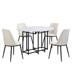 Space-Saving 5-Piece Extendable Kitchen Dining Table Set for Small