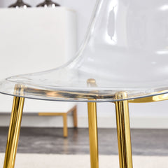 Modern minimalist transparent dining chair, plastic chair, armless