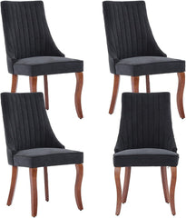 Velvet Dining Chairs Set of 4,Comfy Fabric Upholstered Accent Chairs