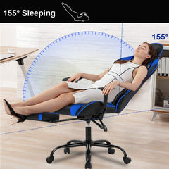 Gaming Chair with Footrest,Ergonomic Office Chair,Adjustable Swivel