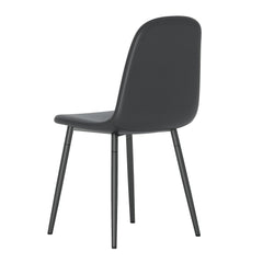 Modern Minimalist Black Dining Chair Set - Four Chairs, Upholstered