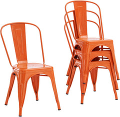 Metal Dining Chair Farmhouse Tolix Style for Kitchen Dining Room Café