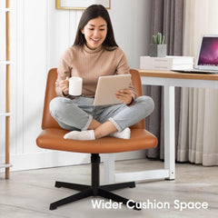 Criss Cross Chair,Armless Cross Legged Office Chair,Wide Comfty Desk