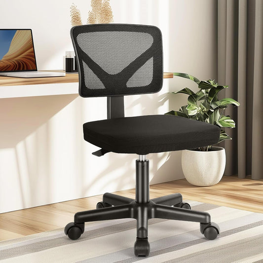 Armless Desk Chairs with Wheels Cute Home Office Chair No Arms,