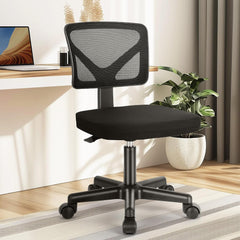 Armless Desk Chairs with Wheels Cute Home Office Chair No Arms,