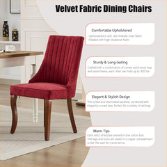 Velvet Dining Chairs Set of 4,Comfy Fabric Upholstered Accent Chairs
