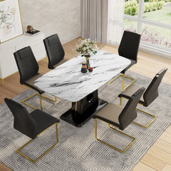 Table and chair set, modern and minimalist dining table, imitation