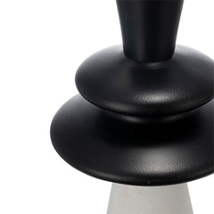 D15x26.7' Black Aluminum Table Lamp with Two Varying Disc Accents and