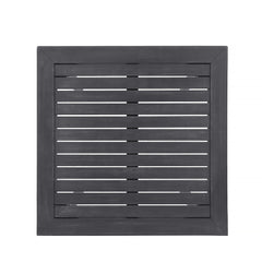 40' Outdoor Minimalist Acacia Wood Square Bar Table, Dark Gray Finish