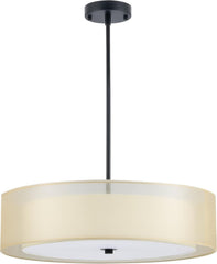 20" Black Drum Pendant Light 3-Light Fabric