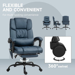 High Back Massage Office Chair with 6 Vibration Points, PU Leather