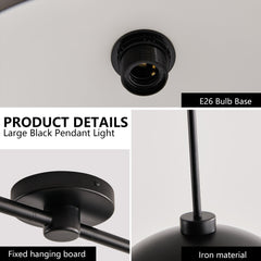 Industrial Modern Black Double Pendant Light – Adjustable Ceiling