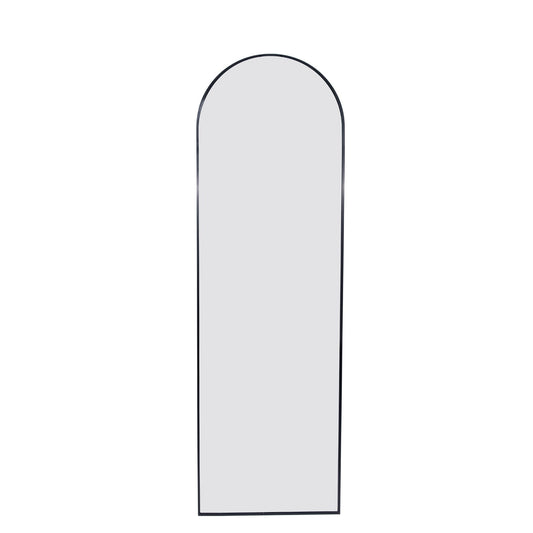 Black 63x20 inch metal arch stand full length mirror