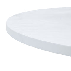 Table and chair set.A Modern Minimalist Circular Dining Table With A