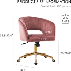 Home Office Chair Swivel Velvet Desk Chair, Vanity Chair with 360