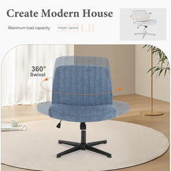 Criss Cross Chair Legged, Armless Office Desk Chair No Wheels, Swivel
