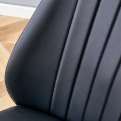 Set of Four Black PU Comfort Dining Chairs (17.7'x25').Dining chair
