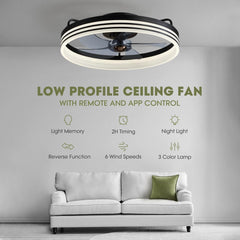 Ceiling Fans with Lights, Flush Mount Ceiling Fan with Lights and