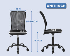 Home Office Chair Mid Back Mesh Desk Chair Armless Computer Chair
