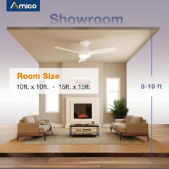 Ceiling Fans with Lights, 42 Inch Low Profile Ceiling Fan with Light