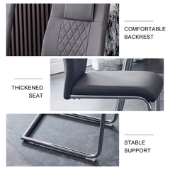 Modern Dining Chairs with Faux Leather Padded Seat Dining Living Room