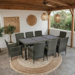 9 piece Outdoor Patio Wicker Dining Set Patio Wicker Furniture Dining