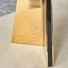 Pandora Patterned Sintered Stone Dining Table with Golden Stainless