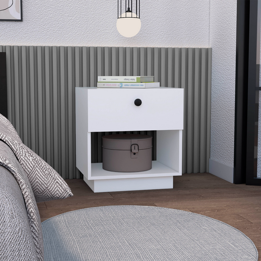 Elegant Paris 1-Drawer Nightstand With Shelf