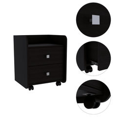 Marsella Modern Nightstand With Casters And Drawers
