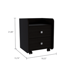 Marsella Modern Nightstand With Casters And Drawers