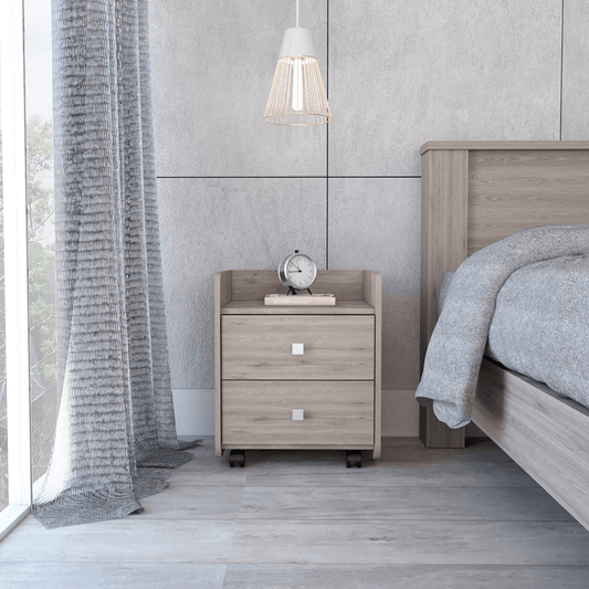 Marsella Modern Nightstand With Drawers And Casters