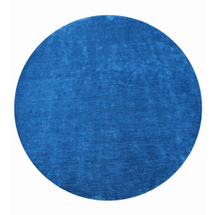 Rugsotic Hand Knotted Loom Silk 10'X10' Round Area Rug In Blue