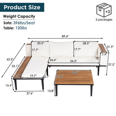 Luxury Patio Furniture Set with Removable Cushions and Coffee Table,