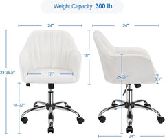 Boucle Vanity Chair Makeup Desk Chair Modern Office Chair Mid Back