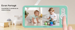 BOIFUN 2K 5" Baby Monitor Camera,  360° Rotation with Phone App, Colorful Night Lights,Motion Monitoring, Automatic Tracking