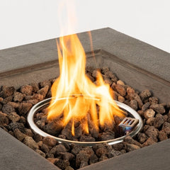 Outdoor Propane Fire Pit Table 28-inch Imitation Stone Square Concrete