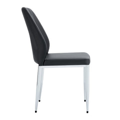 Set of Four Black PU Comfort Dining Chairs (17.7'x25').Dining chair