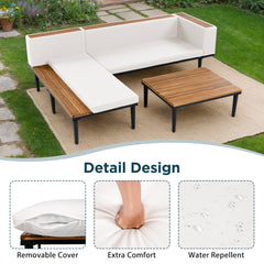Luxury Patio Furniture Set with Removable Cushions and Coffee Table,