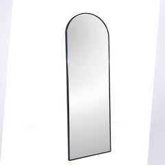 Black 63x20 inch metal arch stand full length mirror