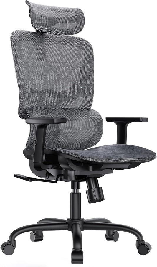 Ergonomic Mesh Office Chair, High Back Desk Chair with 5-Level Lumbar
