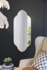 22.4x1x48' Champagne Gold Decorative Wall Mirror with Notched Edges