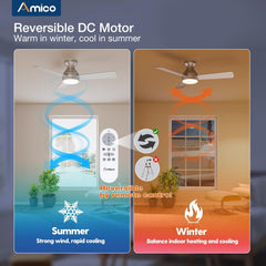 Ceiling Fans with Lights, 42 Inch Low Profile Ceiling Fan with Light