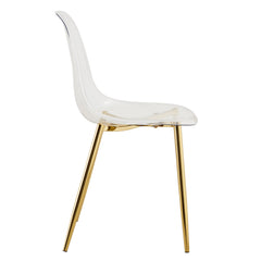 Modern minimalist transparent dining chair, plastic chair, armless