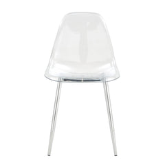 Transparent and Stylish Ergonomic Dining Chair with Silver Metal Legs