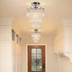 Small Crystal Chandelier Led Crystal Ceiling Lights 3 Tiers Crystal