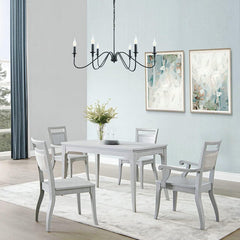 Black Chandelier,6-Light Rustic Industrial Iron Chandeliers for Dining