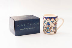 Set of 4 Handmade in Türkiye Ceramic Botanical Mugs - 9 Styles